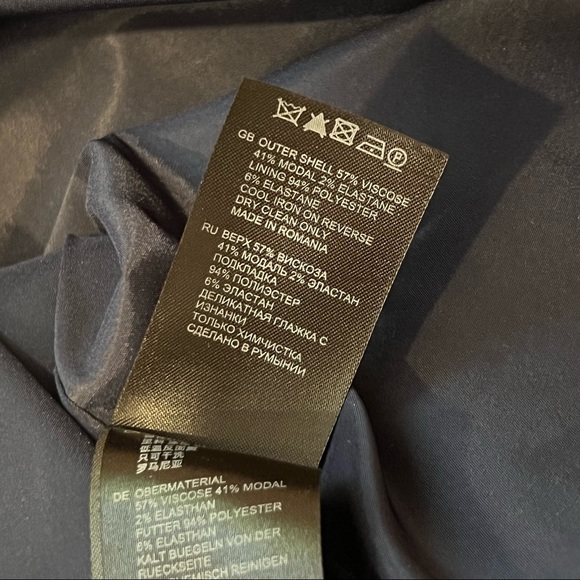 REISS Augustini Fold Neck Blue Knee Length Dress US4 NWT ($340) - Picture 5 of 6